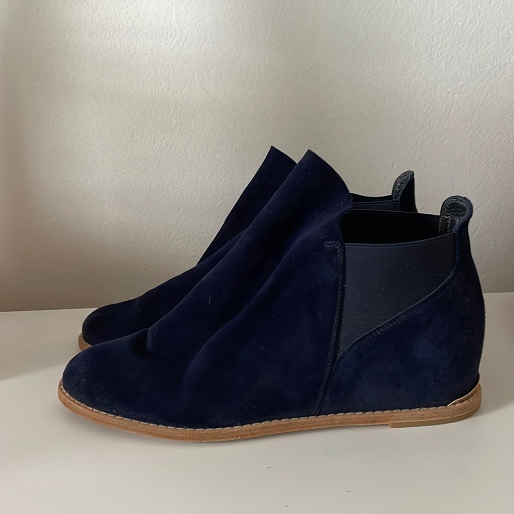 Navy Suede Stuart Weitzman Bootie
